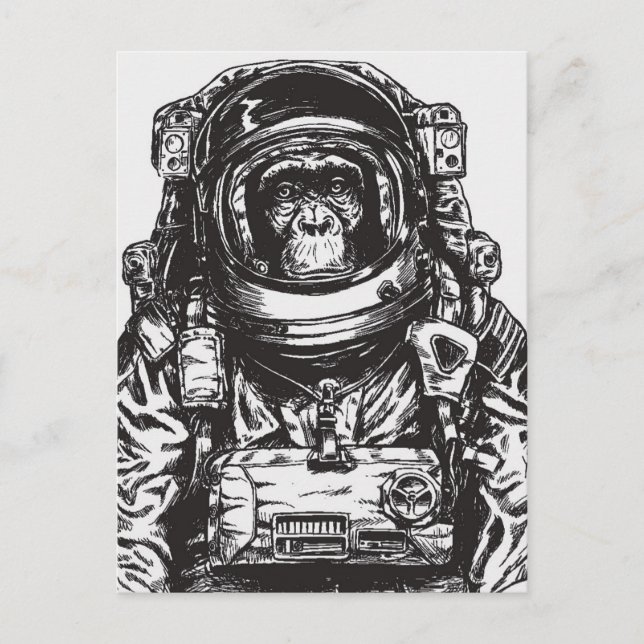 Carte Postale Monkey Astronaut (Devant)