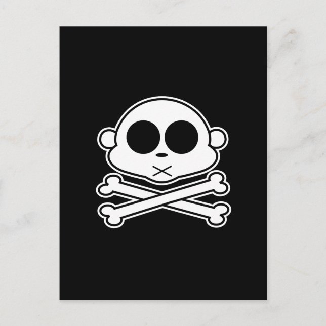 Carte Postale Monkey Cross Bone (Devant)