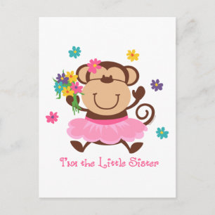 Carte Postale Monkey Little Sister