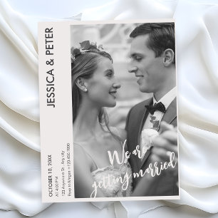 Carte Postale Monochrome moderne minimaliste simple mariage phot