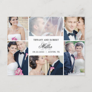 Carte Postale Monogramme Collage Mariage Elopement Faire-part