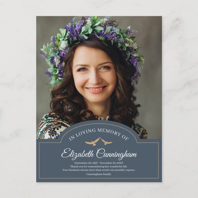 Carte Postale Monogramme commémoratif Monogramme Merci photo cla (Devant)