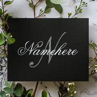 Monogramme de nom noir et blanc personnalisé uniqu