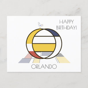 Carte Postale Monogramme de style d'art moderne. Lettre O