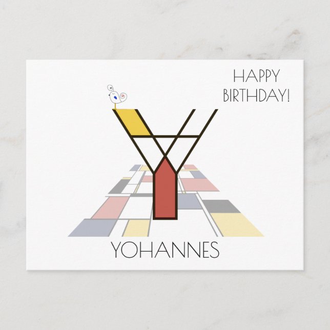 Carte Postale Monogramme de style d'art moderne. Lettre Y (Devant)