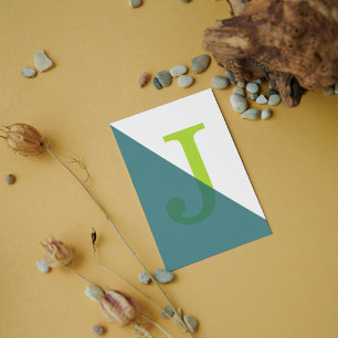 Carte Postale Monogramme géométrique minimaliste