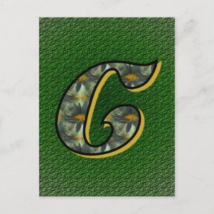 Carte Postale Monogramme Initial C Fleurs Artistiques Marguerite