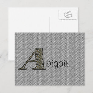Carte Postale Monogramme initiale A Fleur d'hortensia Personnali