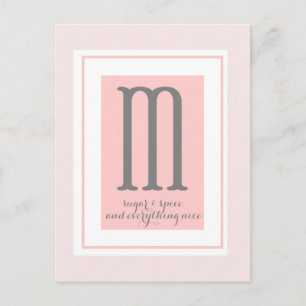 Carte Postale Monogramme - M