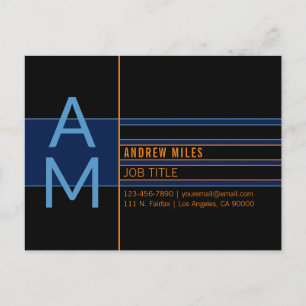 Carte Postale Monogramme Moderne & Formes et Couleurs Modifiable