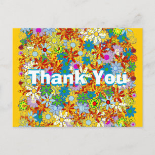 Carte Postale Monogramme ou nom personnalisé Motif floral