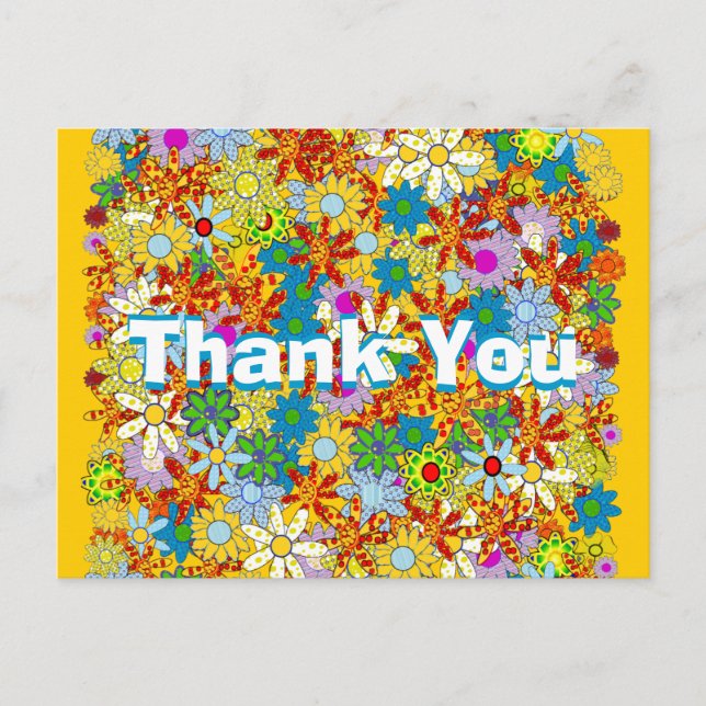 Carte Postale Monogramme ou nom personnalisé Motif floral (Devant)