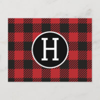 Monogramme personnalisé de buffle rouge et noir