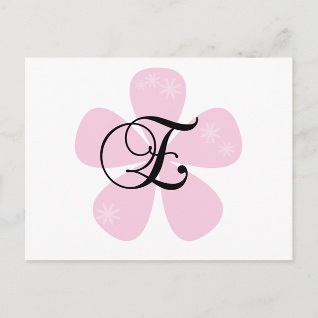 Carte Postale Monogramme rose E (Devant)