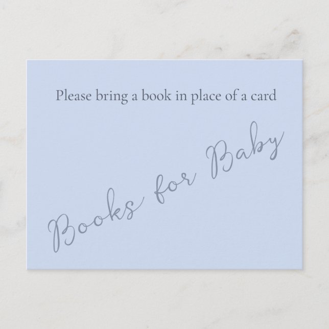 Carte Postale Monogramme simple minimaliste Beau Livre bleu pour (Devant)