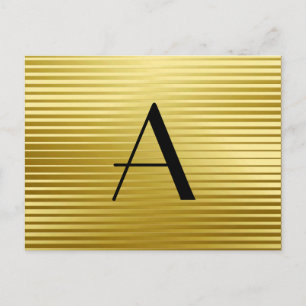 Carte Postale Monogrammes Art Déco Gold Satin