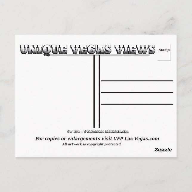 Carte Postale Monorail du volcan Las Vegas (Dos)