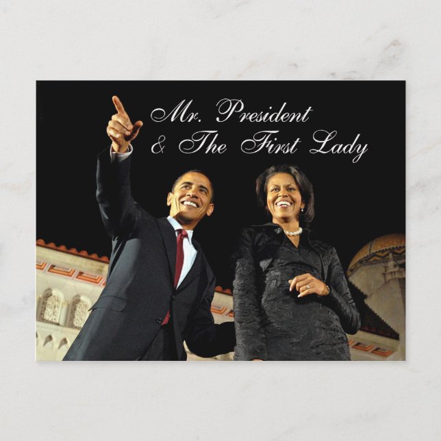 Carte postale Monsieur le Président et la Première (Devant)