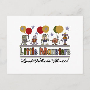 Carte Postale Monster 3ème anniversaire Tshirts et cadeaux