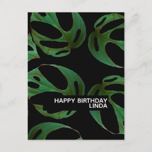 Carte Postale Monstera Plante Motif Illustration Feuille Anniver