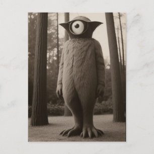 Carte Postale Monstre bizarre de la forêt à un œil Halloween