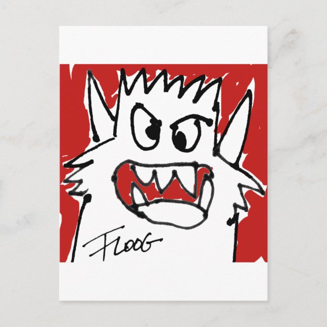 Carte Postale Monstre caricature rouge (Devant)