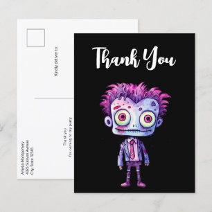 Carte Postale Monstre de Frankenstein drôle Halloween Merci