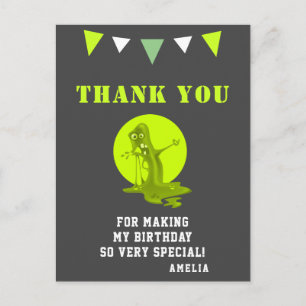Carte Postale Monstre déplaisant Vert Slime Anniversaire Merci