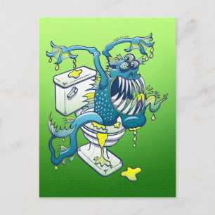 Carte Postale Monstre Toilette