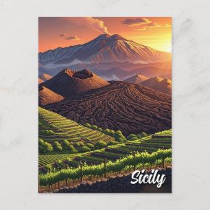 Carte Postale Mont Etna Sicile Italie