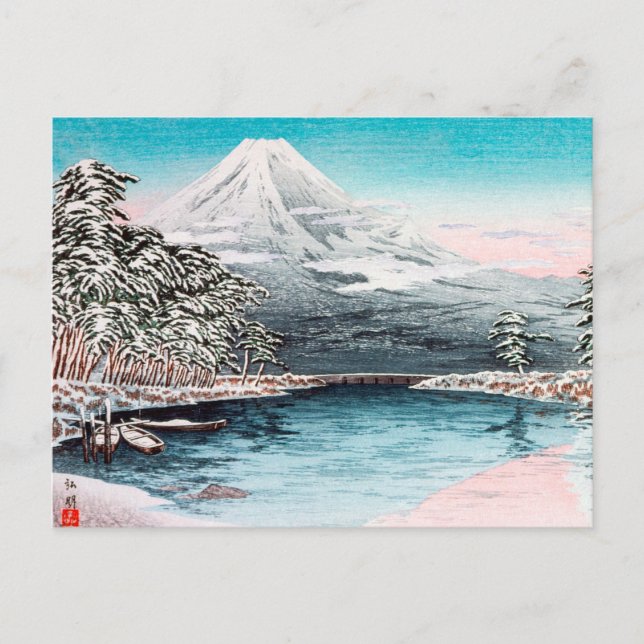 Carte Postale Mont Fuji de Tagonoura, Hiroaki de neige Takahashi (Devant)