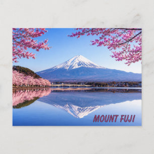 Carte Postale Mont Fuji entouré de cerisiers en fleurs