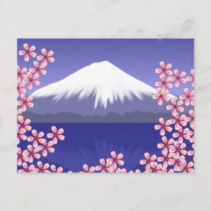 Carte Postale Mont Fuji et fleurs de cerisier