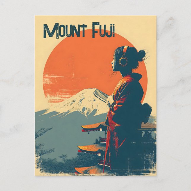Carte Postale Mont Fuji vintage (Devant)
