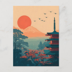 Carte Postale Mont Fuji vintage
