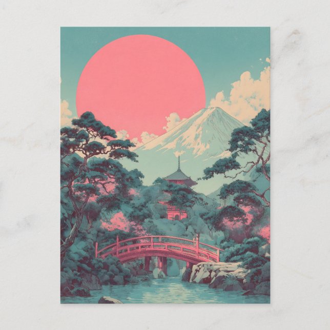 Carte Postale Mont Fuji vintage (Devant)