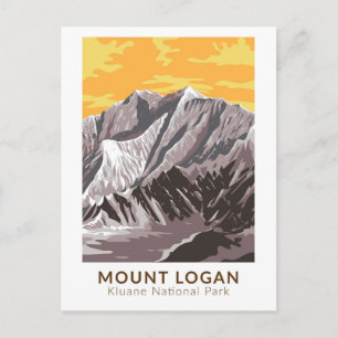 Carte Postale Mont Logan Canada Voyage Art Rétro