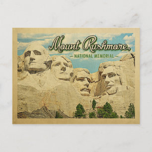 Carte postale Mont Rushmore Mémorial national Vint