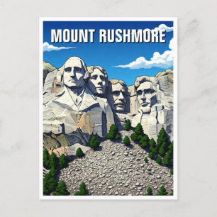 Carte Postale Mont Rushmore National Monument Souvenir