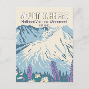Carte Postale Mont St Helens Monument volcanique national Rétro