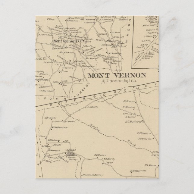 Carte Postale Mont Vernon, Sharon (Devant)