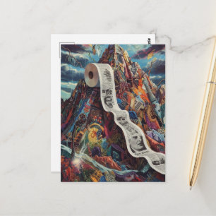 Carte Postale Montagne de papier toilette surréaliste