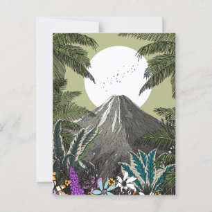 Carte Postale Montagne du volcan fleur sauvage
