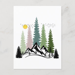CARTE POSTALE MONTAGNE ET ARBRES CALME NATURE