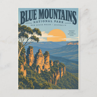 Carte Postale Montagnes Bleues Vintage Australie