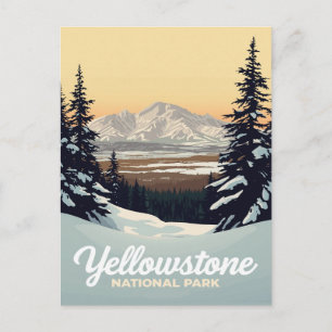 Carte Postale Montagnes enneigées de Yellowstone en hiver