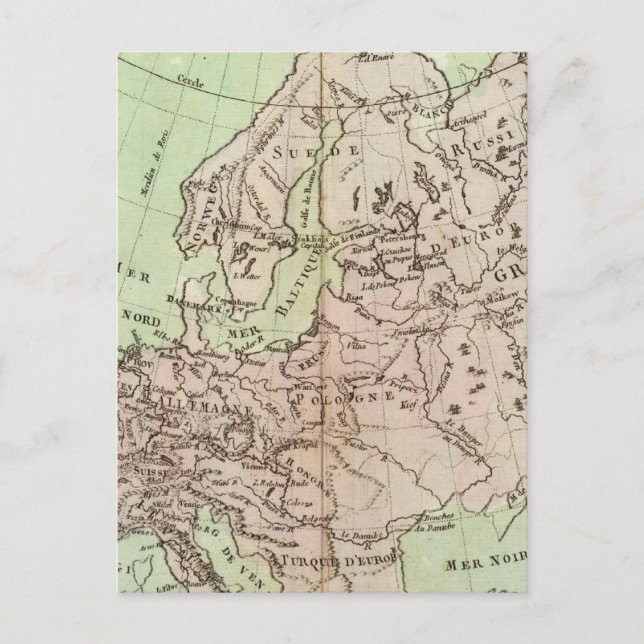 Carte Postale Montagnes et fleuves d'Europe (Devant)