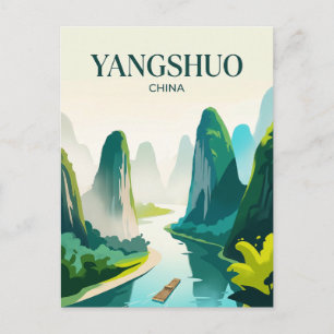 Carte Postale Montagnes karstiques de la rivière Li en Chine