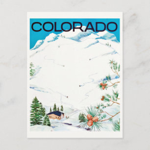 Carte Postale Montagnes vintages couvertes de neige Colorado Voy