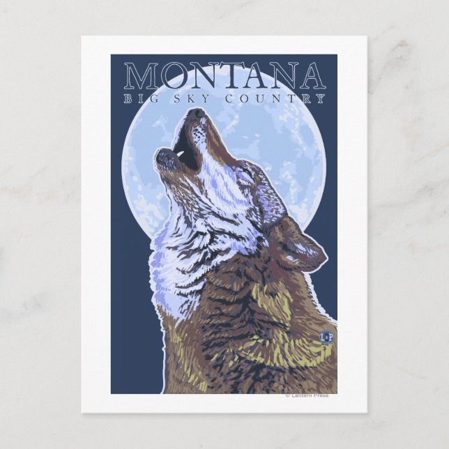 Carte Postale Montana — Big Sky CountryHowling Wolf (Devant)